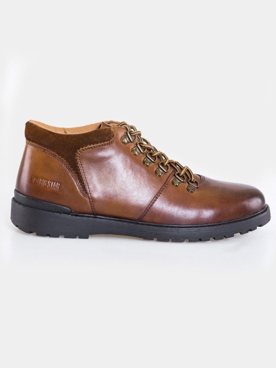 Buty męskie skórzane brązowe GG174541 803 BIG STAR
