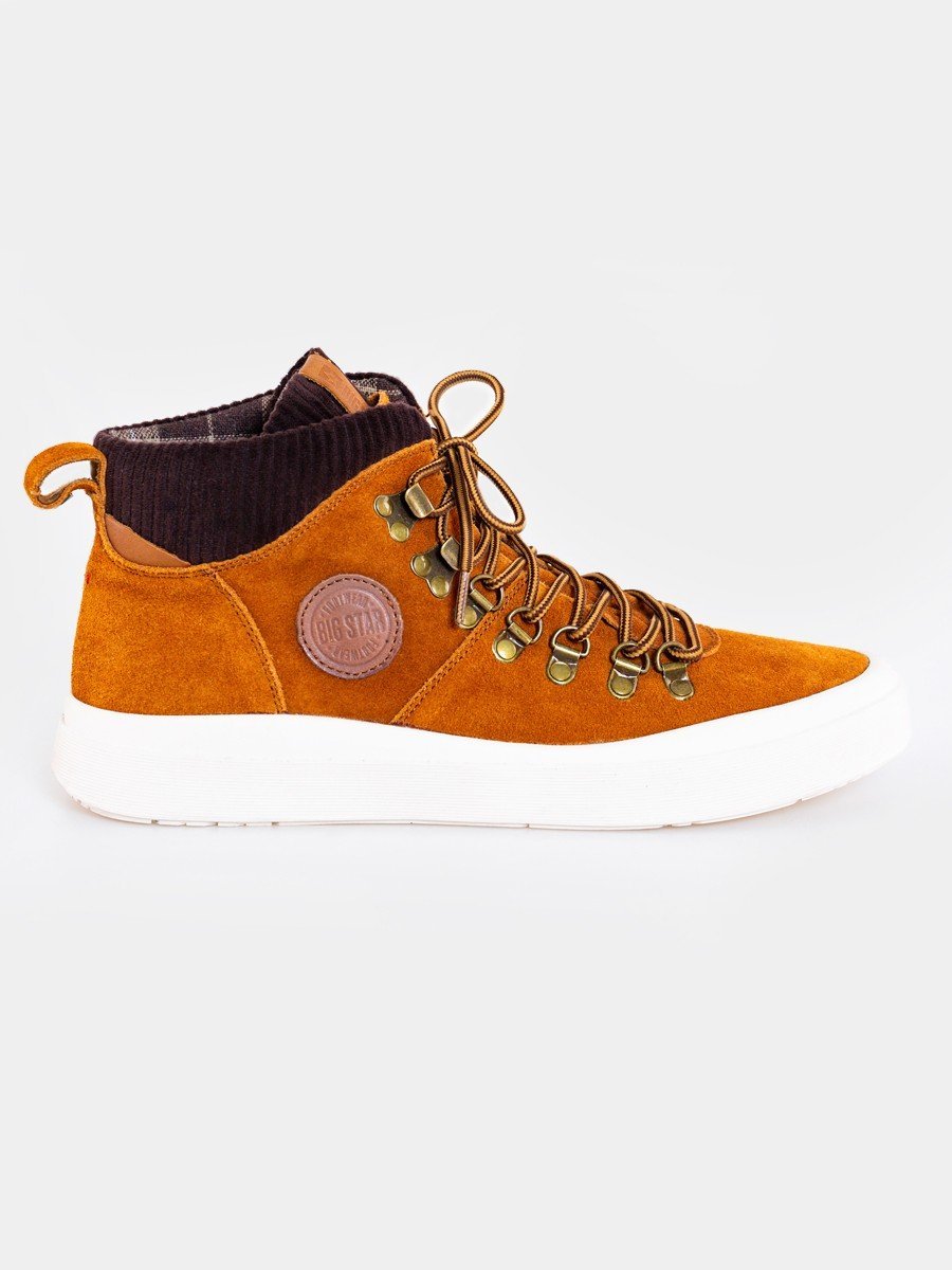 Buty męskie skórzane brązowe GG174332 802 BIG STAR