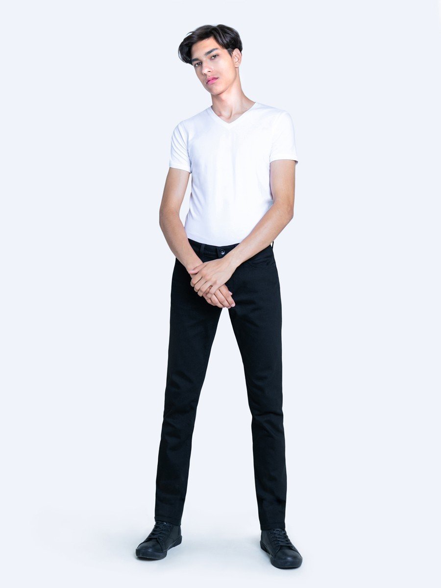 BIG STAR Spodnie jeans męskie czarne Terry Slim 915