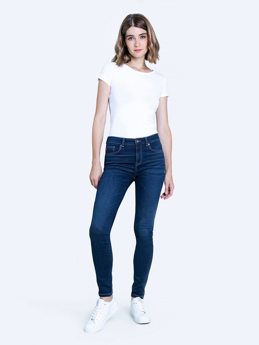 Spodnie jeans damskie ocieplane z wysokim stanem Adela 560 BIG STAR