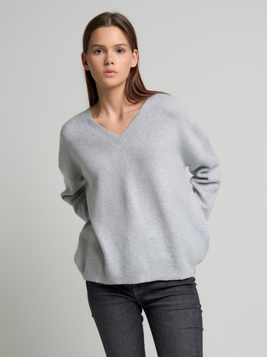BIG STAR Sweter damski szary Endovina 901