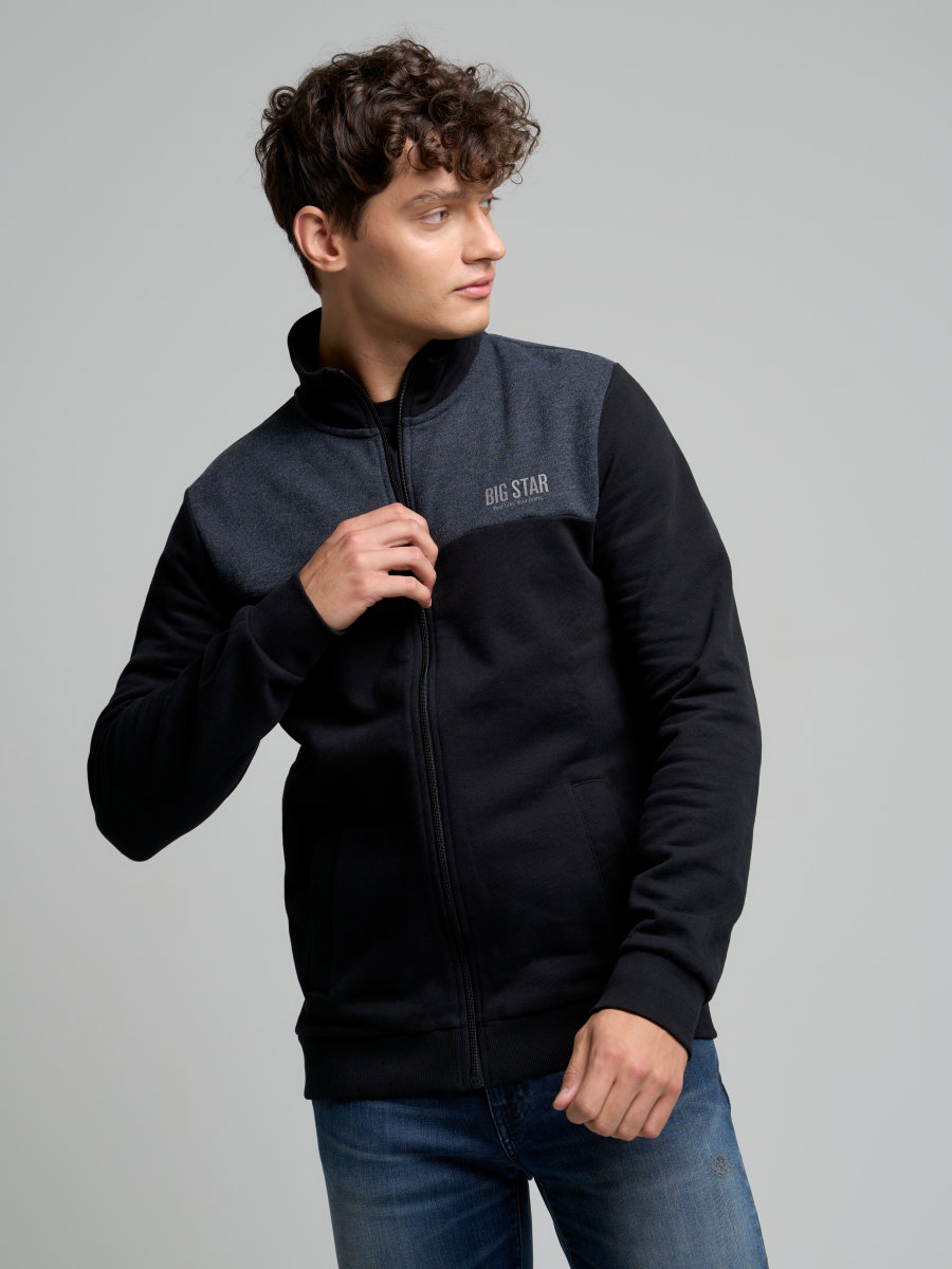 BIG STAR Bluza męska ze stójką czarna Joe 906