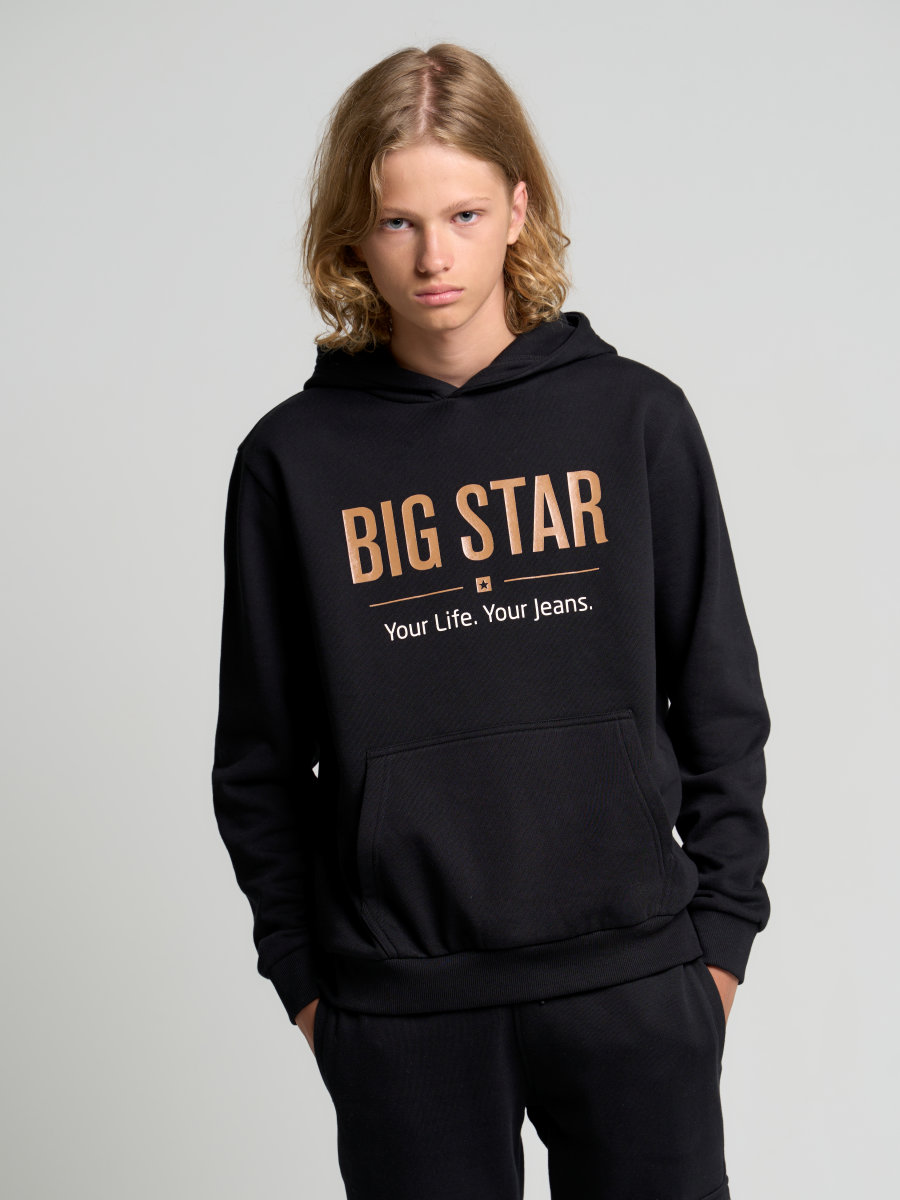 BIG STAR Bluza chłopięca z kapturem czarna Brunek 906