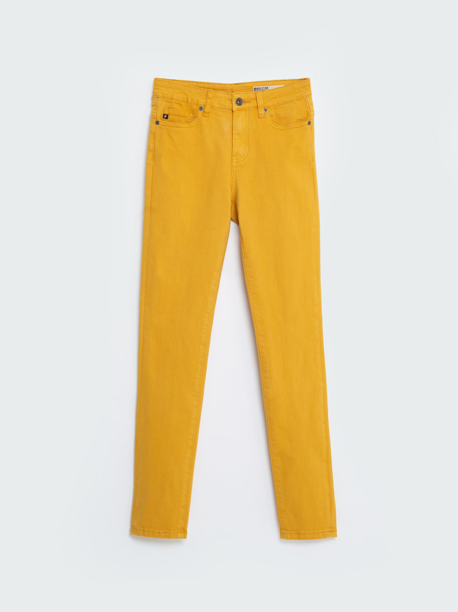 Spodnie jeans damskie z wysokim stanem żółte Adela 202 BIG STAR