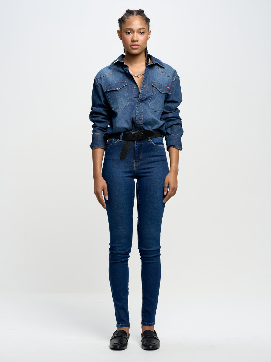 Spodnie jeans damskie z wysokim stanem Clara 658 BIG STAR