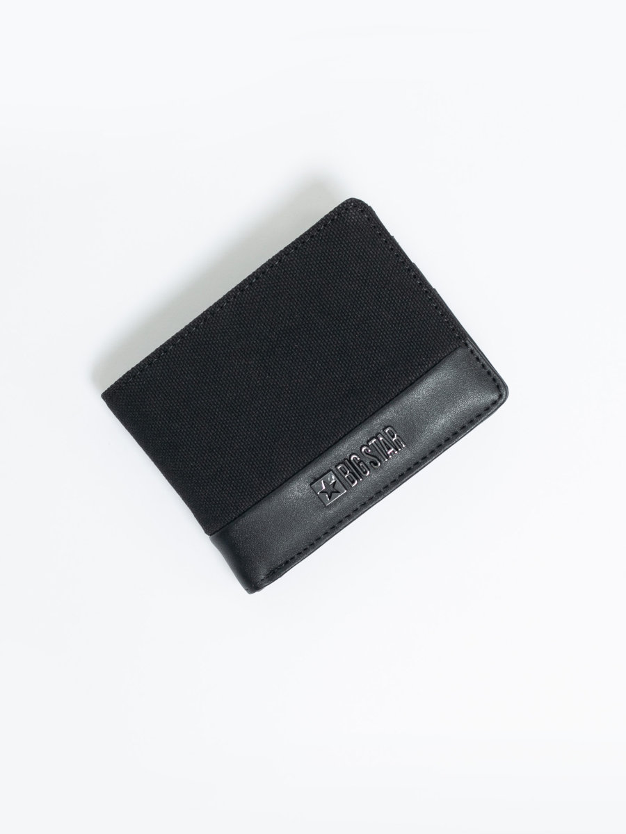 Kompaktowy portfel męski czarny Kolsson 906 BIG STAR
