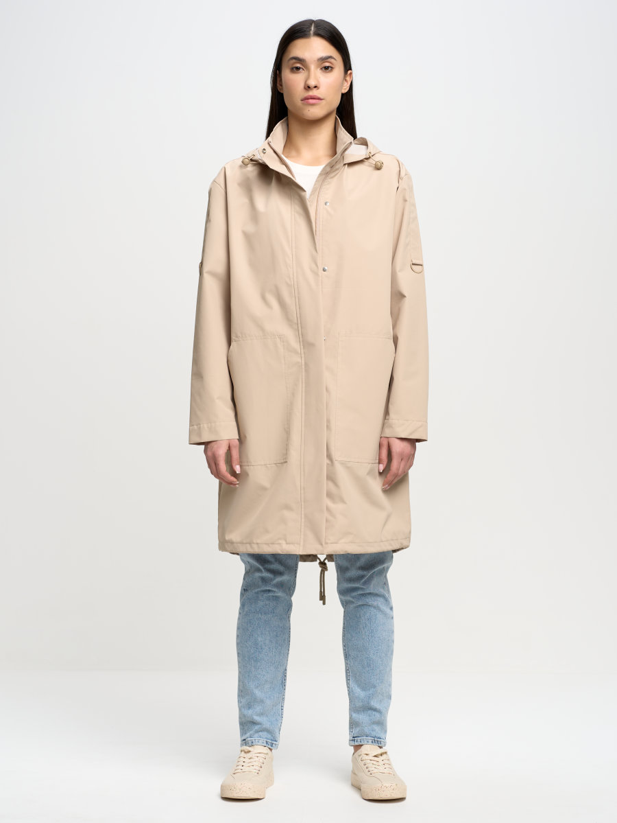 Parka damska z funkcją water resistant beżowa Tosera 801 BIG STAR