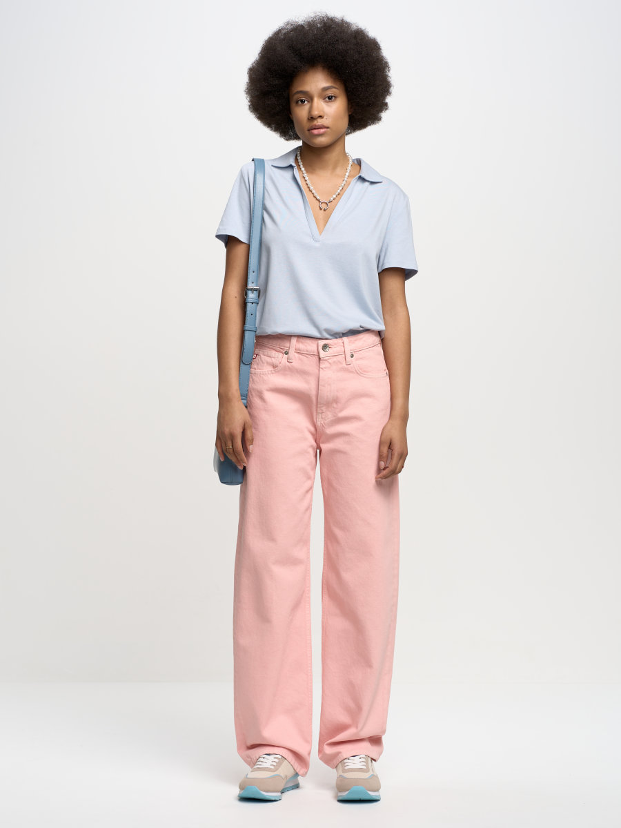 Spodnie jeans damskie flare różowe Meg 601 BIG STAR