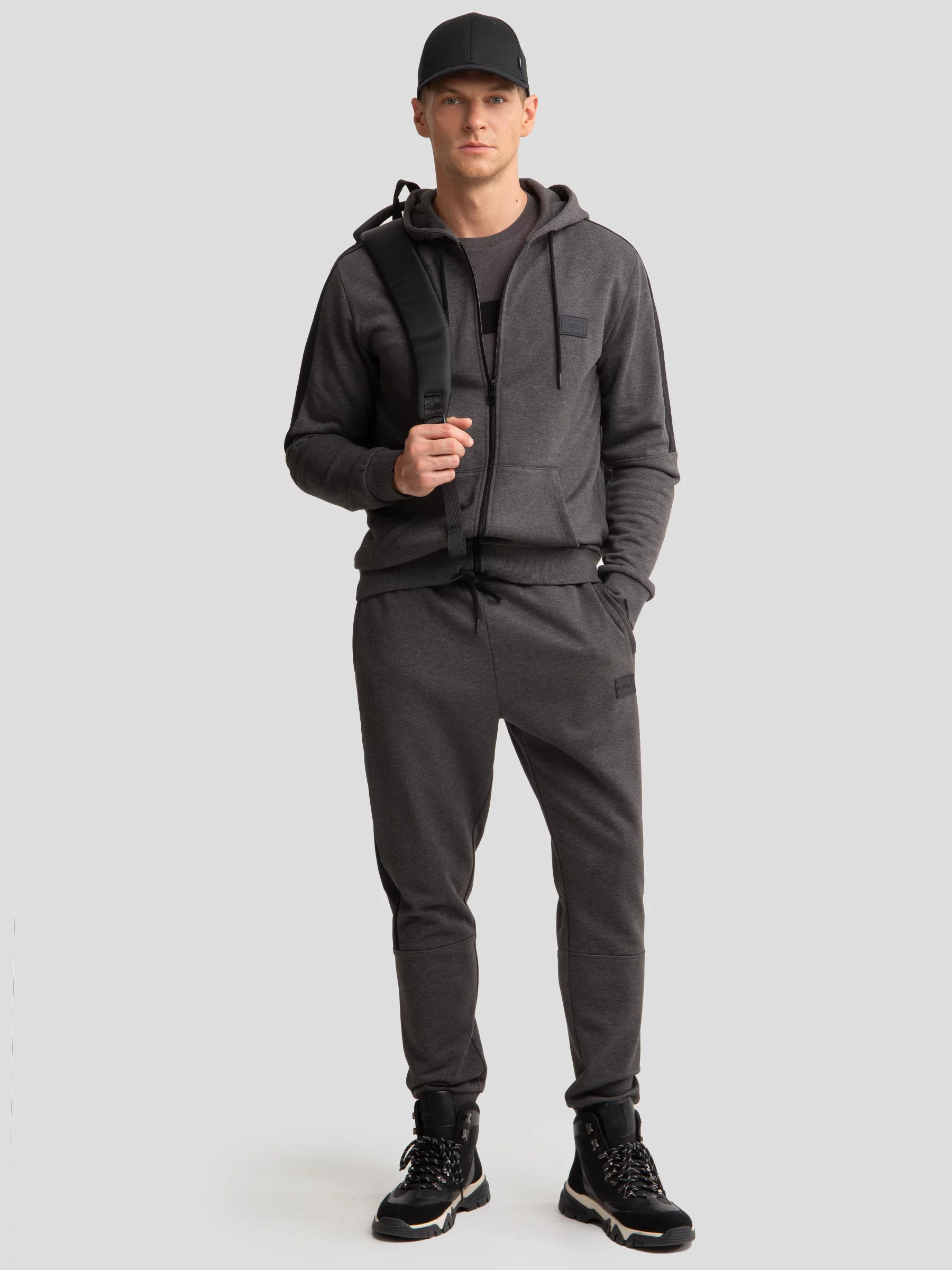 gograpa99★ Bluza męska rozpinana z kapturem ciemnoszara Rubban 903