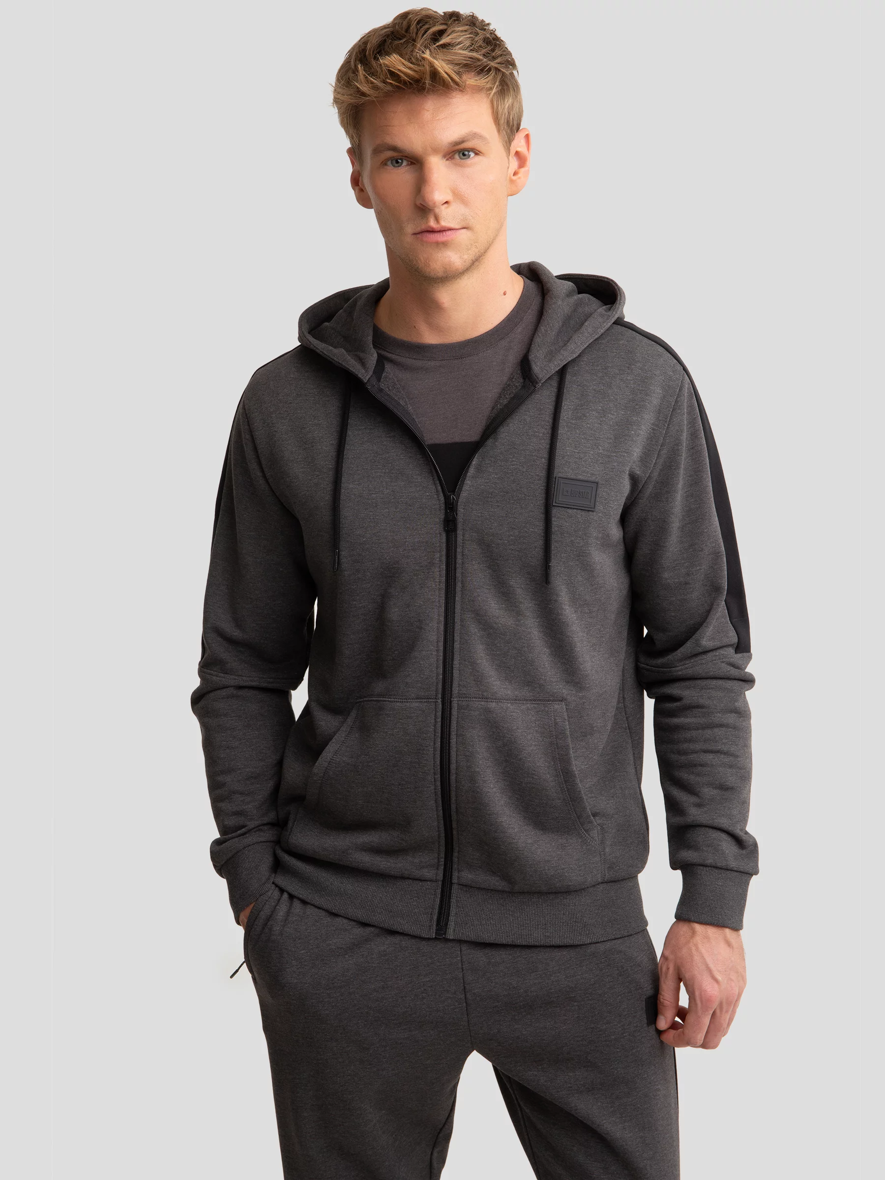 gograpa99★ Bluza męska rozpinana z kapturem ciemnoszara Rubban 903