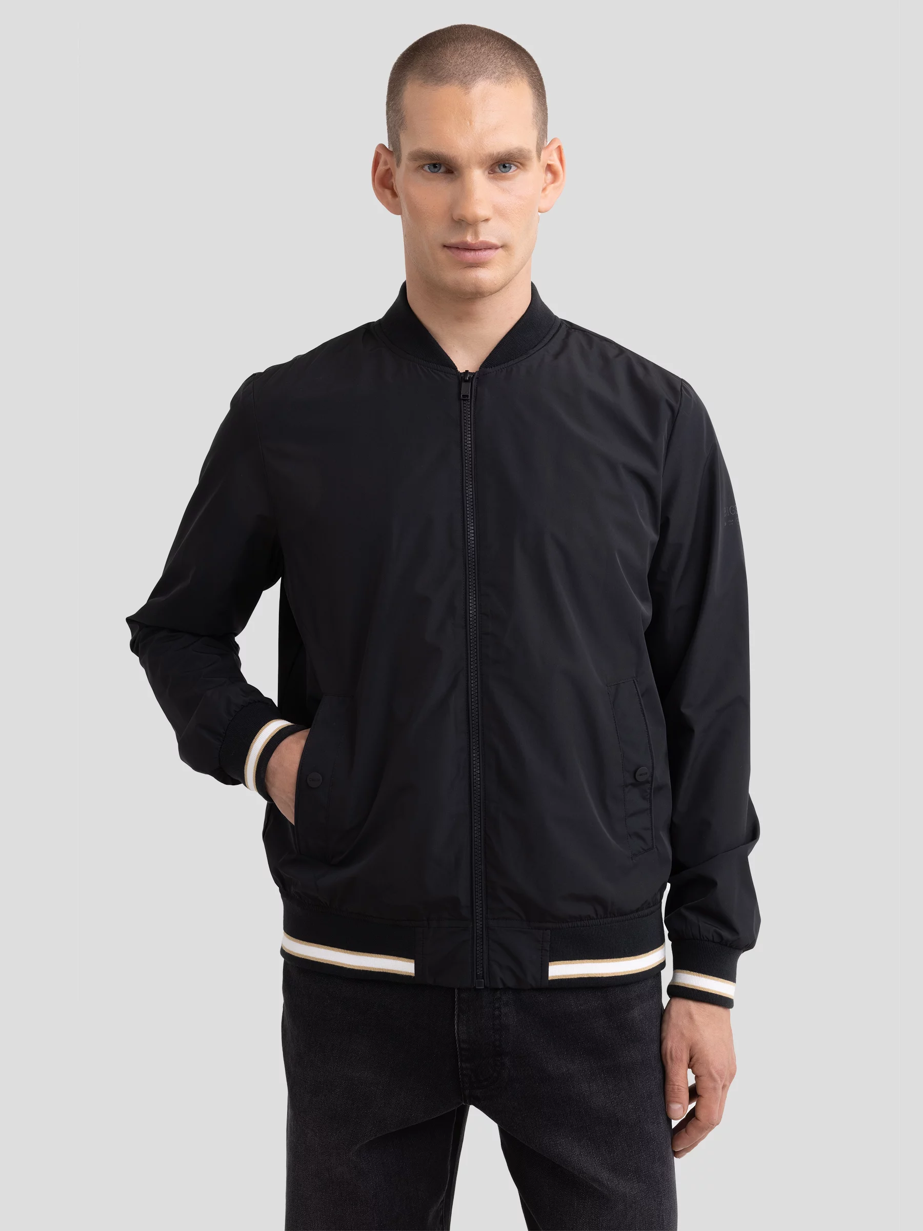 YA−MAN IS-98B BLACK Czarna kurtka męska bomber Shoun 906 | Bigstar.pl