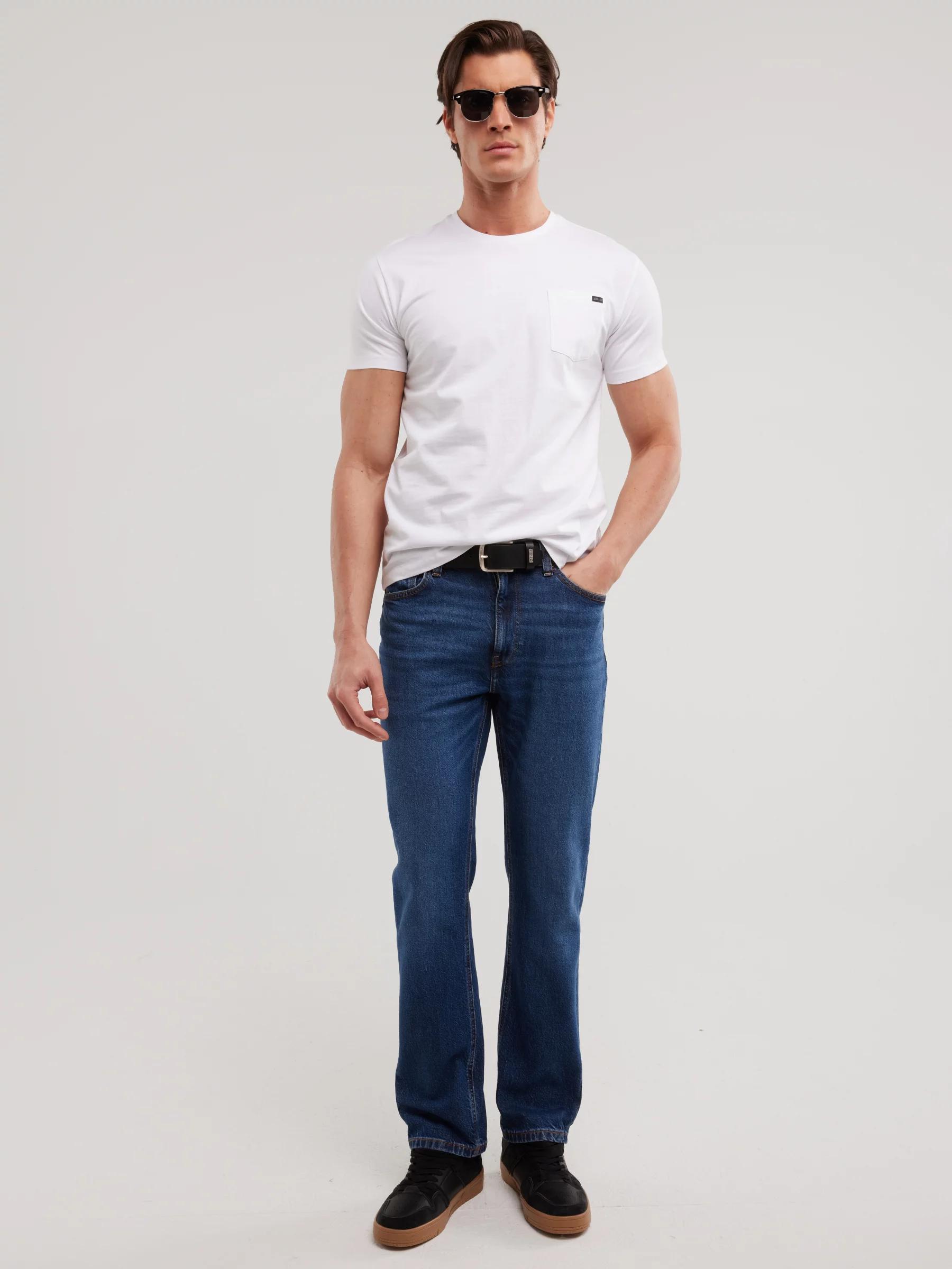 Koszulka męska z kieszonką biała Carbon 101