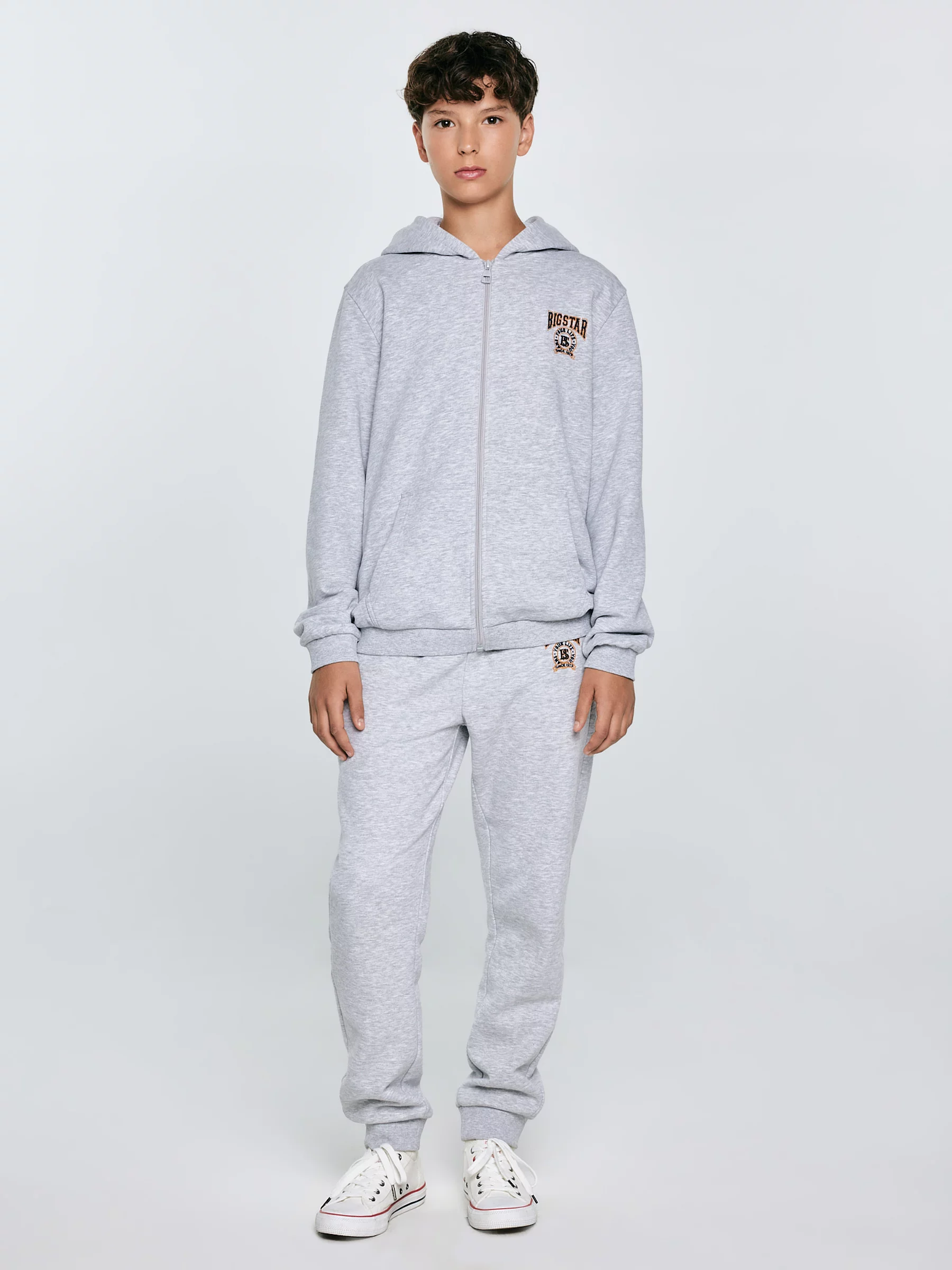 ⭐︎saran⭐︎ Bluza chłopięca rozpinana z kapturem szara Aron 901 - Kolor