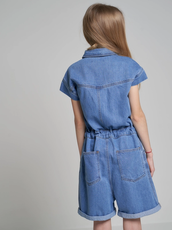 Kombinezon dziewczęcy jeansowy niebieski Quinn 129