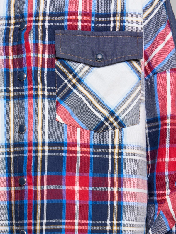 Koszula dziewczęca w kratę granatowo-czerwoną Filka 403