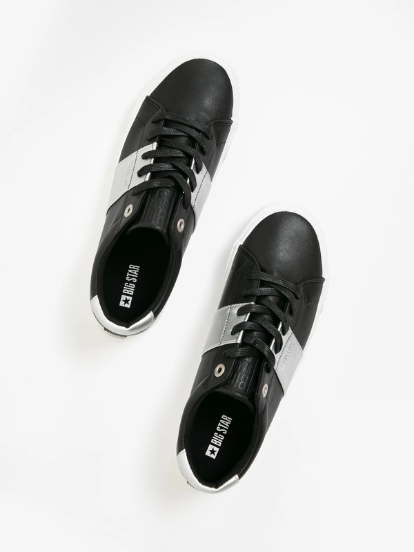 Sneakersy damskie w typie smart casual czarne JJ274360 906