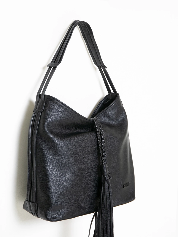 Torba damska shopperka w stylu boho czarna JJ574064 906