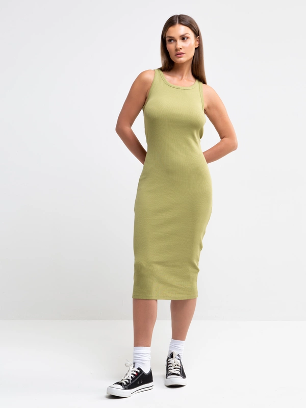 Sukienka damska midi khaki Maxinassara 303