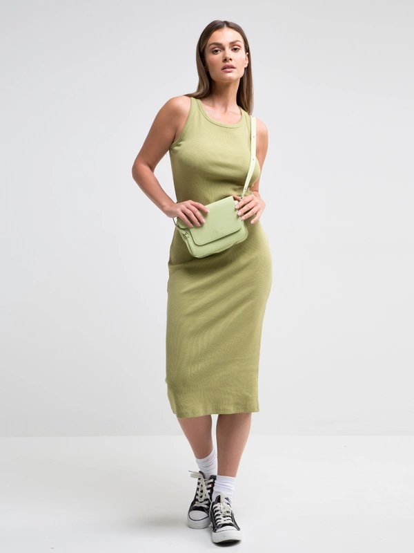 Sukienka damska midi khaki Maxinassara 303