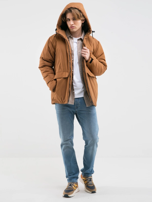 Kurtka męska sportowa ocieplana brązowa Gurkan 802