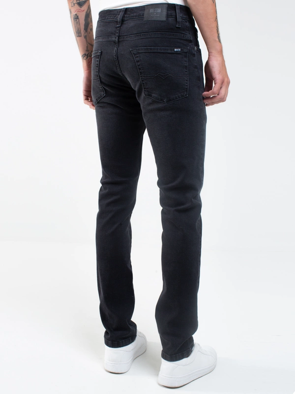 Jeansy męskie dopasowane czarne Nader 917