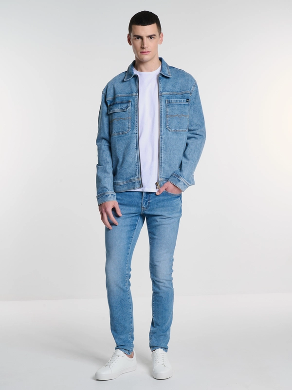 Jeansy męskie skinny jasnoniebieskie Deric 238