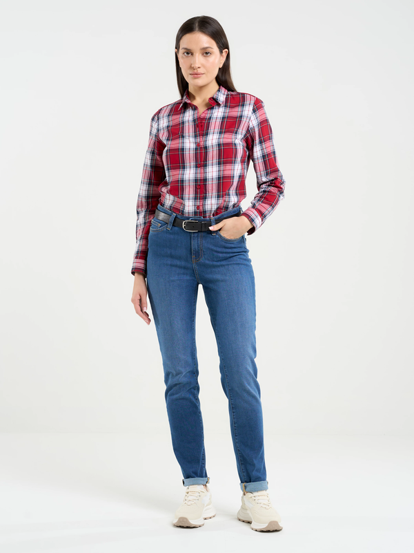 Jeansy damskie z wysokim stanem niebieskie Katrina High Waist 344