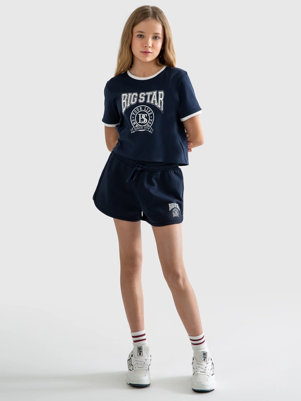 Szorty dziewczęce dresowe granatowe Szortencja 403