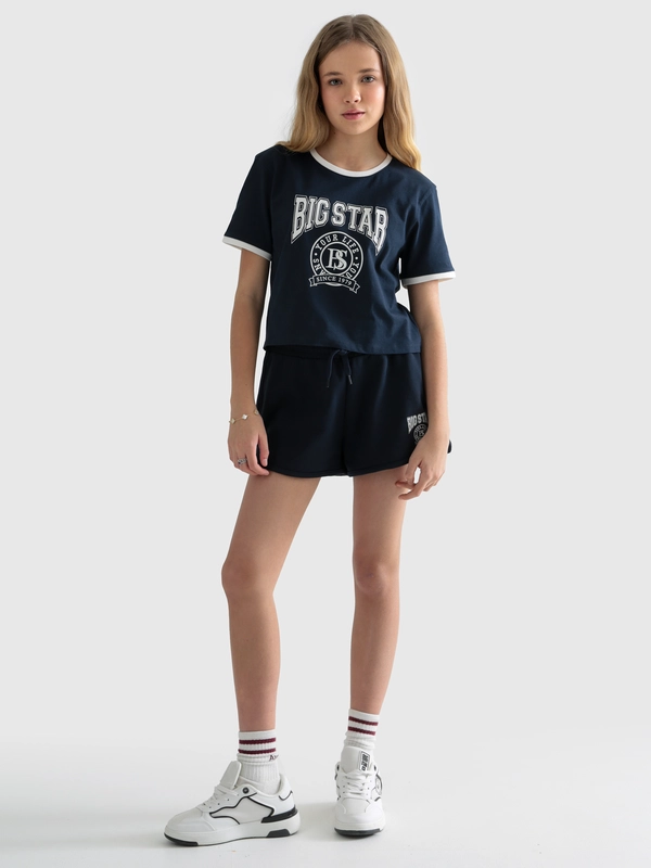 Szorty dziewczęce dresowe granatowe Szortencja 403