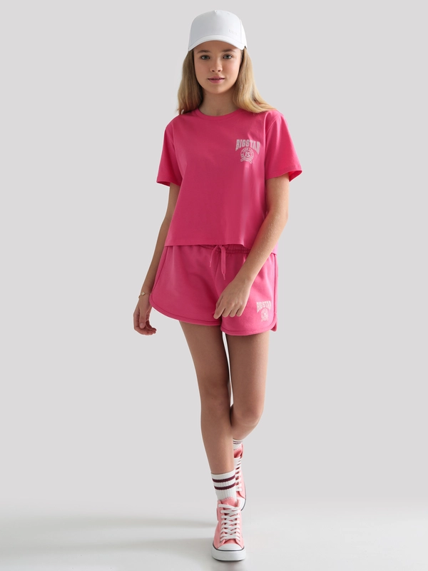 Szorty dziewczęce dresowe różowe Szortencja 601