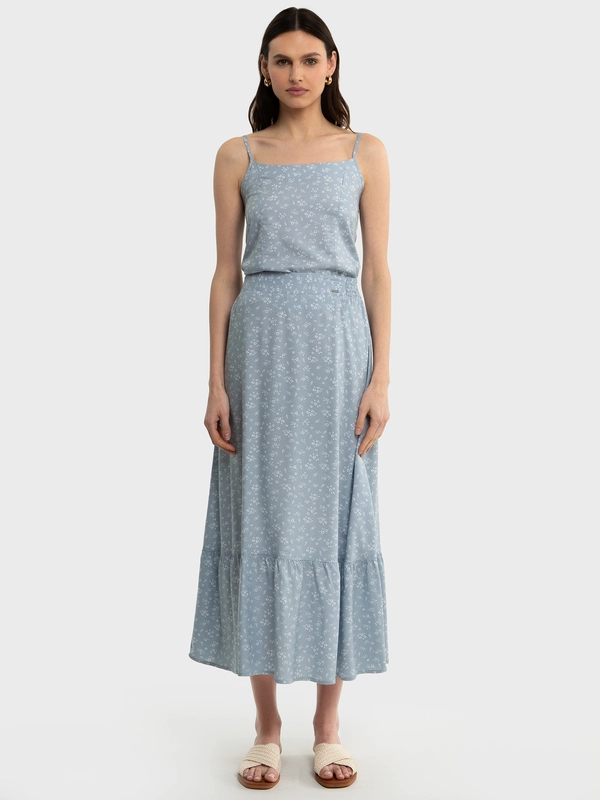 Top damski z wiskozy z motywem kwiatowym błękitny Firona 400