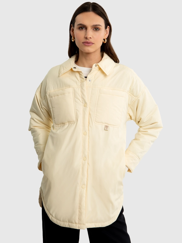 Kurtka damska typu shacket kremowa Misa 102