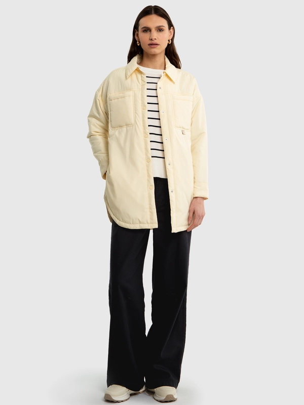 Kurtka damska typu shacket kremowa Misa 102