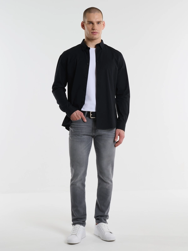 Koszula męska slim czarna Nissip 906