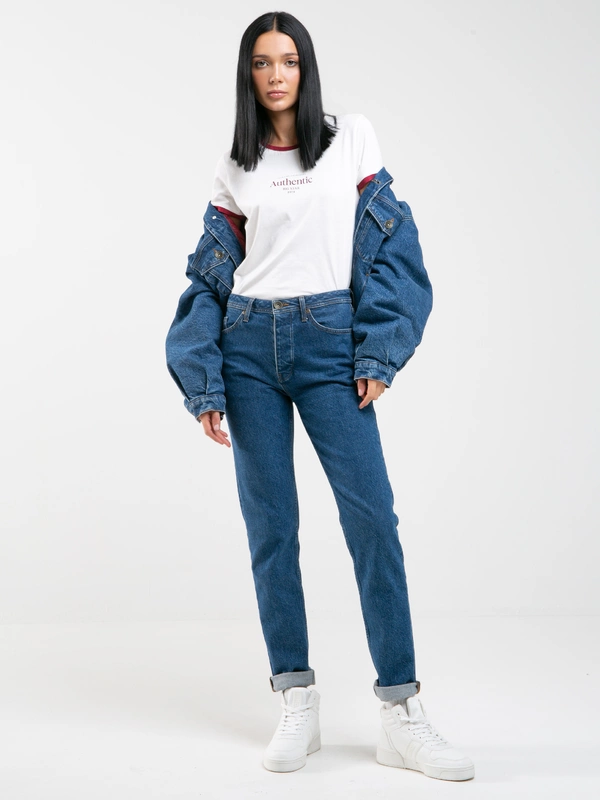 Jeansy damskie z kolekcji Authentic granatowe Authentic 500