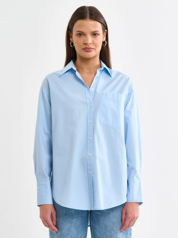Koszula damska oversize niebieska Lamesa 400