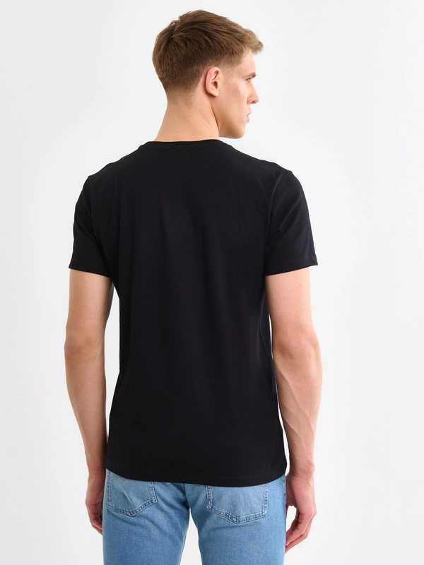 Koszulka męska o klasycznym kroju czarna Bruno 906