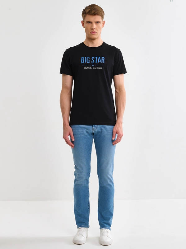 Koszulka męska o klasycznym kroju czarna Bruno 906