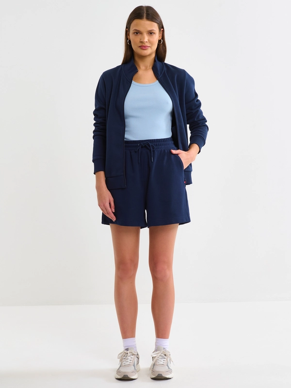 Koszulka damska na ramiączkach prążkowana błękitna Aurela 400