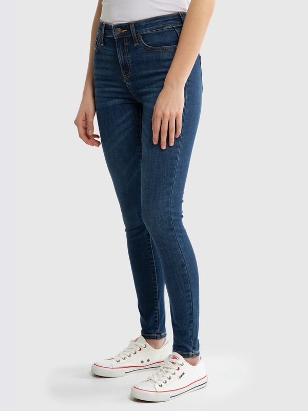 Jeansy damskie z wysokim stanem niebieskie Lorena High Waist 364