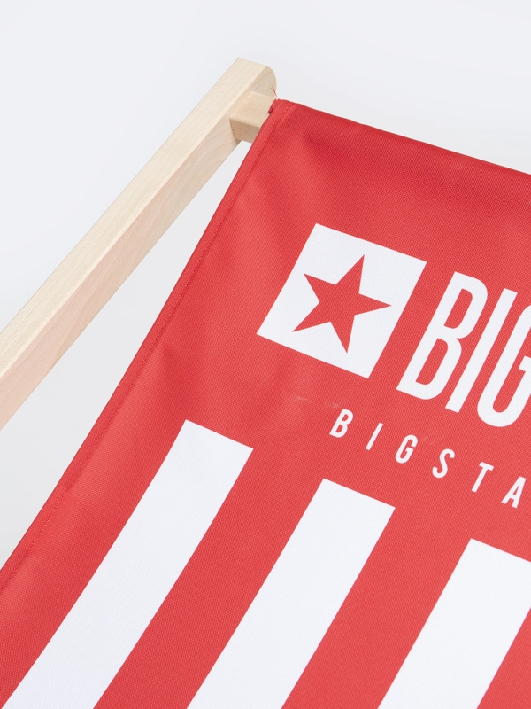 Leżak plażowy drewniany czerwony Chillo 603