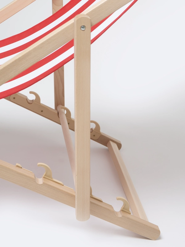 Leżak plażowy drewniany czerwony Chillo 603