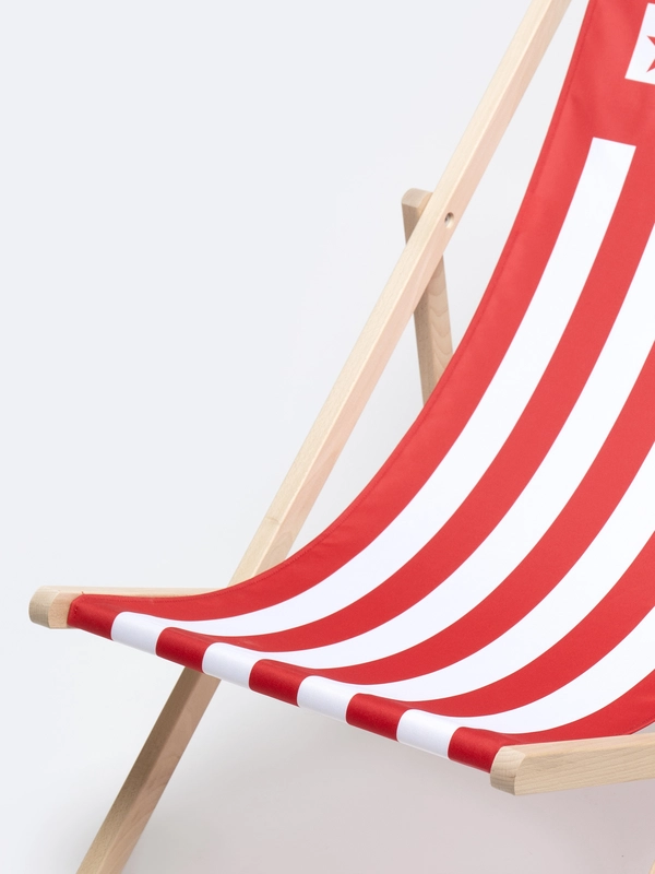 Leżak plażowy drewniany czerwony Chillo 603