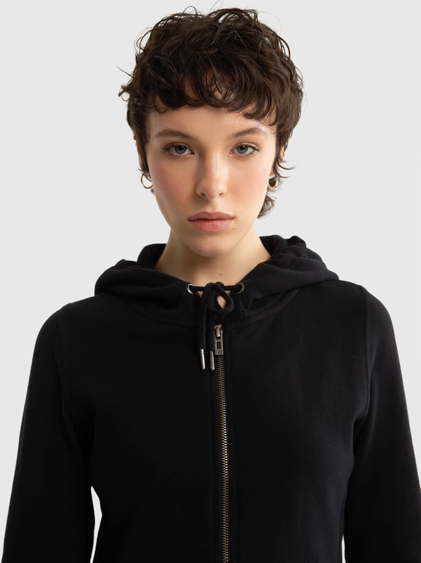 Bluza damska z kapturem czarna Laurisana 906