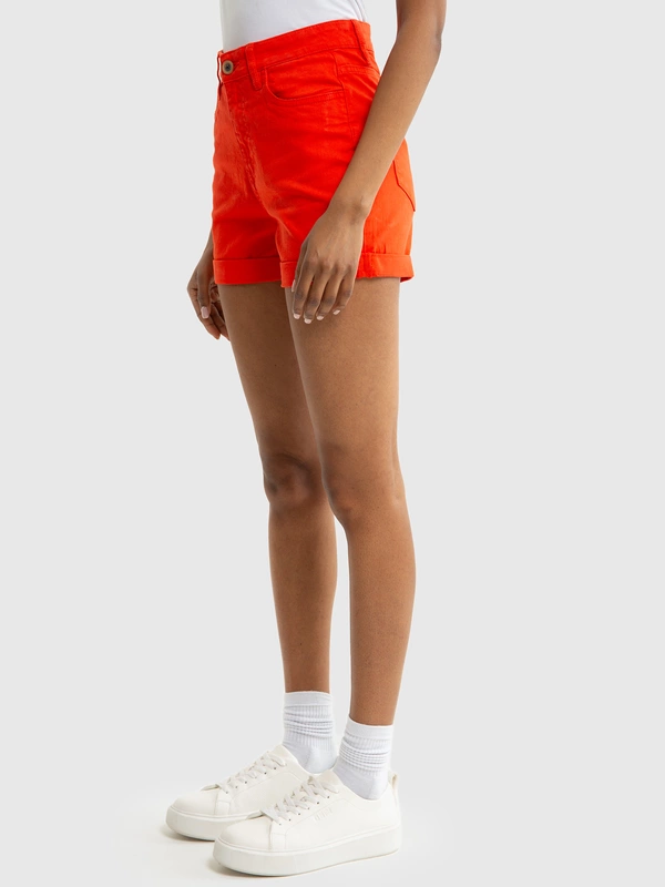 Szorty damskie jeansowe czerwone Caroline 603