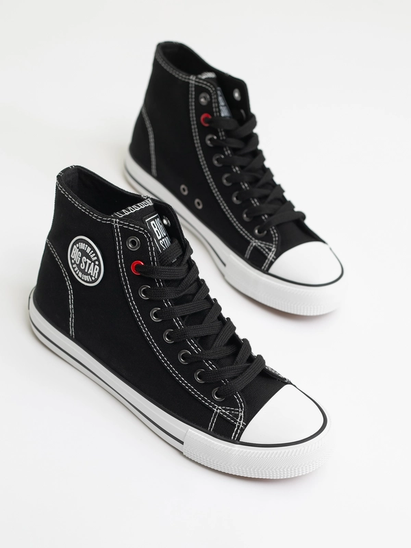 Czarne trampki damskie wysokie JJ274A502 906 | Bigstar.pl