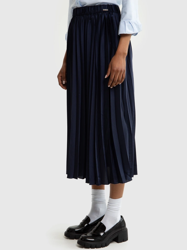 Spódnica damska midi plisowana granatowa Drumia 403