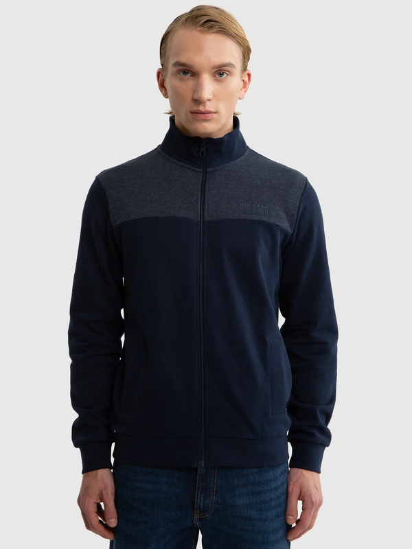 Bluza męska ze stójką granatowa Joe 403