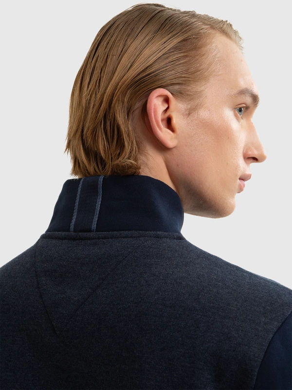 Bluza męska ze stójką granatowa Joe 403