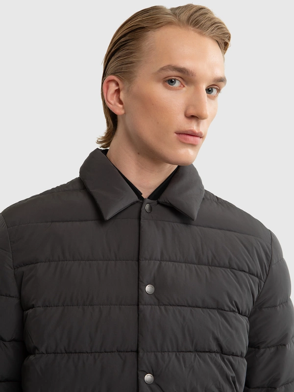 Kurtka męska typu shacket szara Trinis 903